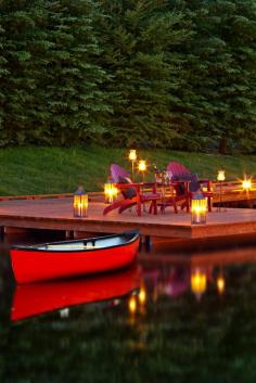 canoe - boating - summer - lake - lantern - candlelight