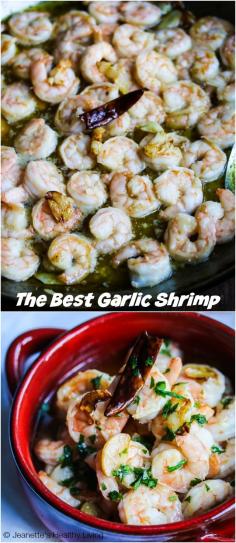 
                        
                            The Best Spanish Garlic Shrimp - this is the best garlic shrimp I have ever made. The shrimp is marinated with garlic and then cooked in garlic oil #appetizer #shrimp
                        
                    