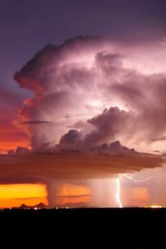 tect0nic: “ Lightning over Tuscon, Arizona by John Ferroy via 500px. ”