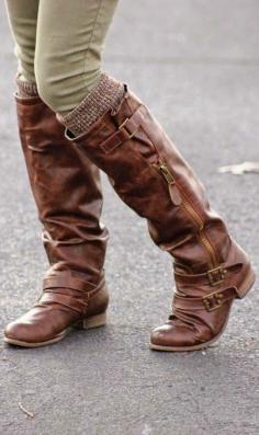 Leather Long Boots and Leg Warmers