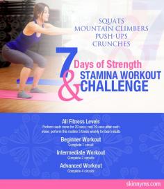 Did you know that you can noticeably improve your strength and stamina in only 7 days? This total body workout combines endurance training with cardio for a highly effective workout routine! #strength #stamina #workout