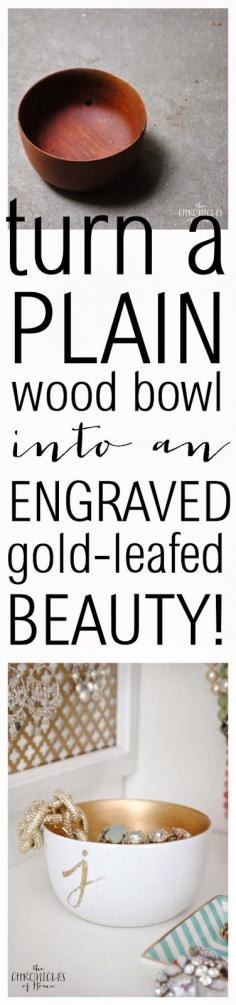 
                        
                            How to turn a plain wood bowl into an engraved, gold-leafed, monogrammed beauty!
                        
                    