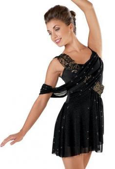 Glitter Mesh Draped Sash Dress - Balera $40