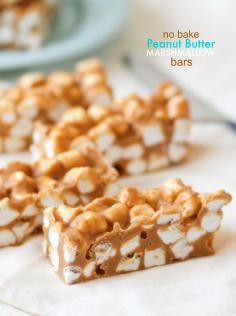 
                        
                            No Bake Peanut Butter Marshmallow Bars -- one of my favorites!
                        
                    