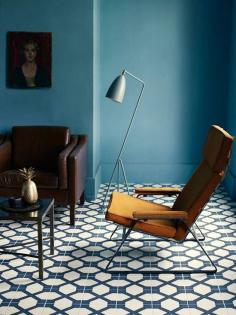 Greta Grossman floor lamp and Fired Earth tiles
