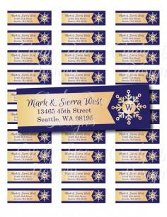 
                        
                            Monogram Initial Winter Snowflake Address Labels, digital and printable pdf for home or office use.  Five color choices available - navy blue, red, green, brown and light blue.  Add an elegant touch to your Christmas holiday envelopes.
                        
                    