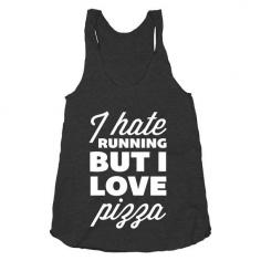 I Hate Running But I Love Pizza, Funny Workout Shirt, Athletic Black American Apparel Racerback Tank Top on Etsy, $21.00