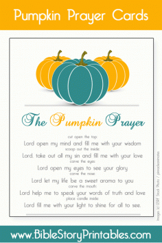 Free Pumpkin Prayer Cards.  Use these for outreach during Harvest festivals or on Halloween.