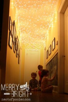 All Things Merry & Bright!  Add some fun twinkle lights to a room or hall via Nest of Posies