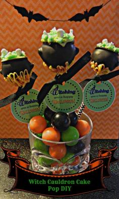 Love these witch caldron cake pops by Autumn Lynn's Chocolate Sins! | cupcakewishesandb... | #handmadehalloween2014