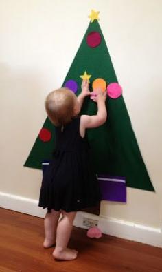 Felt Christmas Tree Tutorial, toddler, craft activities