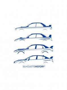 
                        
                            Six Stars SilhouetteHistory Silhouettes of the Subaru Impreza WRX generations.
                        
                    