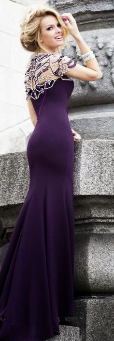 
                        
                            Gorgeous plum color maxi gown fashion style
                        
                    