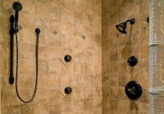 
                        
                            Remodeled shower with multiple shower heads and rods. They also added a glass block door. Click on the pin to see how to install shower grab bars yourself. #showers #bathrooms
                        
                    