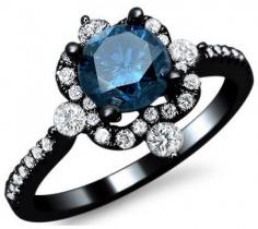 
                        
                            1.20ct Blue Round Diamond Engagement Ring 18k Black Gold
                        
                    