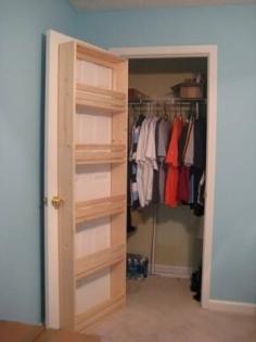 shoe rack inside closet door | Homemade shoe rack/organizer behind closet door for ... | Fun Ideas!