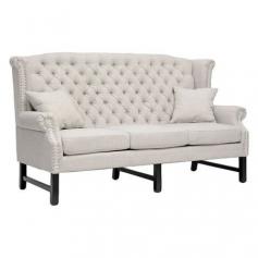 Bring stately elegance to your living room or parlor with this tufted wingback sofa, featuring handsome nailhead trim and a birch wood frame.