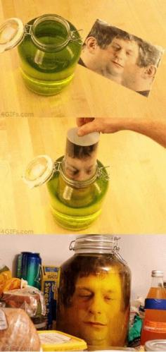
                        
                            Stock your refrigerator with a terrifying "head" in a jar.LOL COULDNT RESIST PINNING THIS MAYBE HALLOWEEN
                        
                    