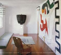 
                        
                            Ruth and Constantino Nivola's house with mural by Le Corbusier and sculpture by C. Nivola
                        
                    