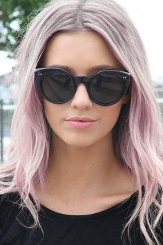 Grey/pink hair