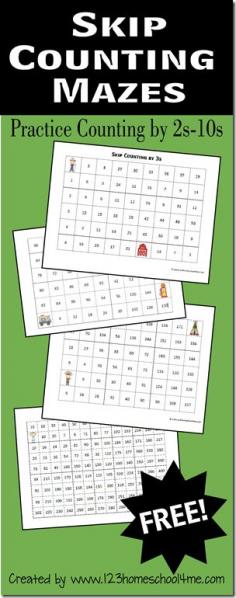 
                        
                            FREE! Skip Counting mazes are a cool math games to help K-4th graders practice counting by 2s-10s #homeschool #mathgames #multiplication #kindergarten #1stgrade #2ndgrade #3rdgrade #4thgrade
                        
                    