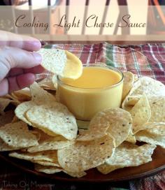 Coming in with far less calories, fat and sodium than jarred cheese sauce, Cooking Light's cheese sauce still boasts smooth, rich goodness.