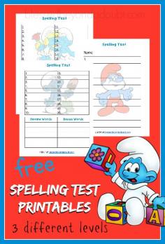 
                        
                            FREE Smurf spelling test printables! Works with all spelling curriculums. Your child will never complain again about taking a pretest or spelling text again.
                        
                    