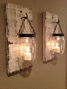 Rustic barn wood mason jar candle holders – For the Home @ Home Design Ideas