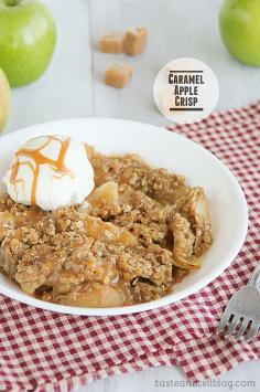 
                        
                            Caramel Apple Crisp - A classic apple crisp gets a makeover with lots of caramel sauce. Serve with ice cream for the perfect fall treat!
                        
                    