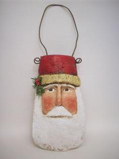 
                        
                            Primitive Paper Mache Folk Art  Santa Head by papiermoonprimitives, $38.00
                        
                    