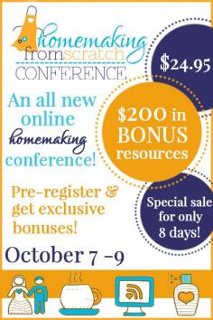 Do you struggle with homemaking? Getting an organized schedule or meal plan together?How about simply embracing your role? You'll want to get in on this online conference!