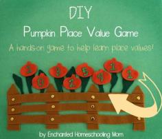 Learn about and practice your place values with this hands-on DIY Pumpkin Place Value Game!