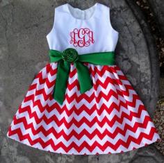 
                        
                            Girls Christmas Dress baby monogram red chevron outfit by SewChristi on Etsy
                        
                    