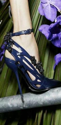 Midnight blue shoes by Dior @}-,-;--