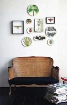 sfgirlbybay That caned-back settee is amazing! and interesting plate collection