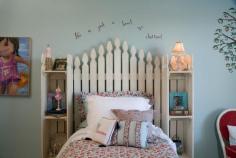 The new bed design gives a whole new meaning to a picket fence. Interesting choice by the interior designer.