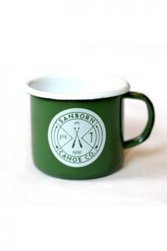 GREEN ENAMEL MUG