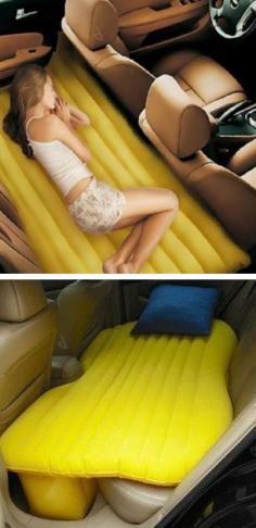 
                        
                            This may be my only acceptable form of camping.  Inflatable car bed // An airbed for your back seat?! -
                        
                    