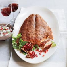 
                        
                            Spice-Rubbed Salmon with Herb-and-Pomegranate Raita
                        
                    