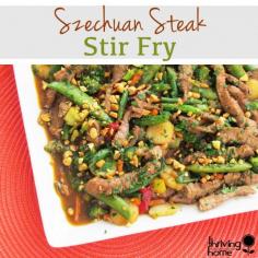 This Szechuan Steak recipe packs SO much flavor! Freezer meal instructions included.
