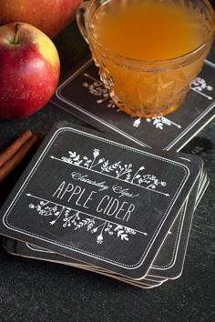 Coasters for an Apple Cider party | The Evermine Blog | www.evermine.com