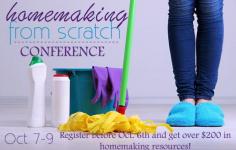 LAST DAY TO PRE-REGISTER and get the $200 in FREE homemaking resources. Conference starts tomorrow. Woot!