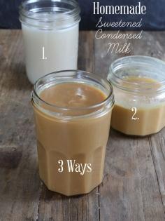 Get this super simple, tested recipe for homemade sweetened condensed milk—made 3 ways, with whole milk, with evaporated milk or dairy free!