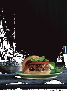 Beef Burgers with blueberries and oatmeal