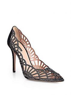 
                        
                            #Giorgio Armani Crystal-Covered Suede Point-Toe Pumps
                        
                    