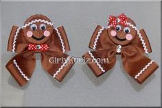 Gingerbread Hair Bow Christmas Hair Bow Gingerbread by GirlyKurlz