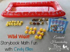 Wild West Storybook Math Fun with Cindy Ellen: Head on out west for some math storybook fun with Cindy Ellen for the Wild West theme of the Poppins Book Nook! #poppinsbooknook #storybookactivities #onlinebookclubforkids