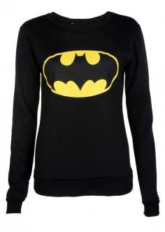 Batman Print Sweatshirt - Womens Clothing Sale, Womens Fashion, Cheap Clothes Online | Miss Rebel