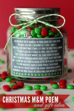 Christmas M&M Poem and Gift Idea