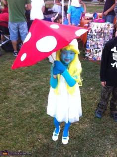 
                        
                            Adorable 'Smurfette' homemade costume for girls. I totally want to be this for Halloween one year!
                        
                    